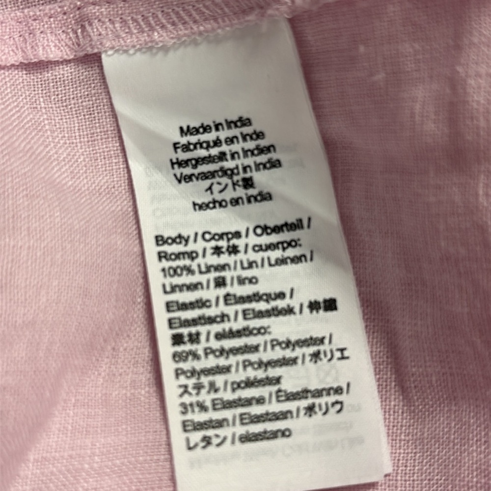 NWT J. Crew Strapless Smocked Linen Dress Lavender Large Resortwear Preppy Chic - Picture 13 of 14